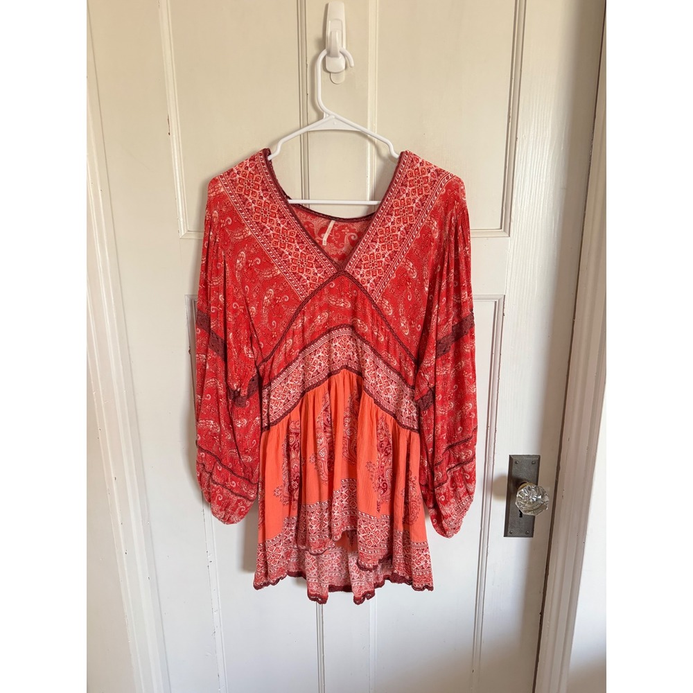Free People Luna scarf print tunic dress size xs - Picture 2 of 13